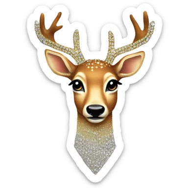 Deer in rhinestones sticker