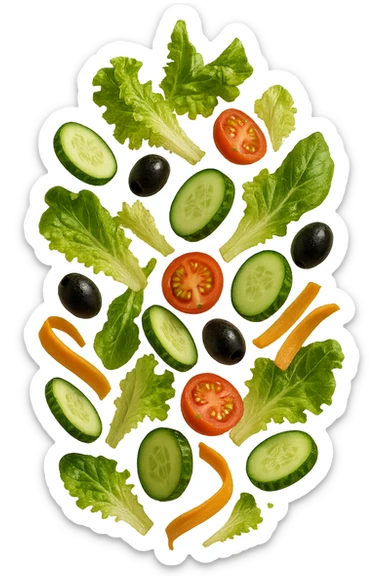 INSALATA CHE CADE DALL'ALTO, IPERREALISTICO 4K sticker