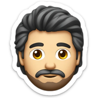 De un experto en redes sociales de cabello corto barba colombiano trabajando en su iMac  sticker