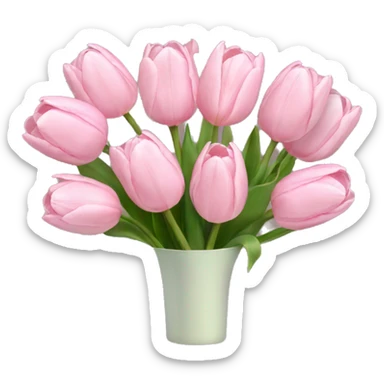 pastel pink tulip bouquet sticker