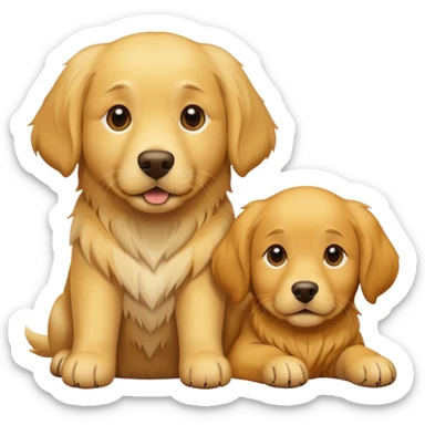2 golden retrievers, one is yellow and one is darker brown sticker