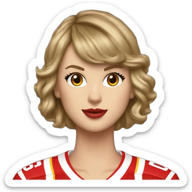 taylor swift wearing chiefs jersey number 87 sticker