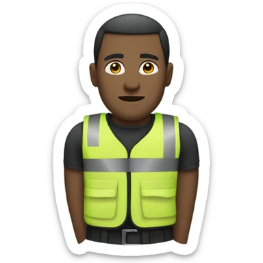 man standing full standing with stab vest  sticker
