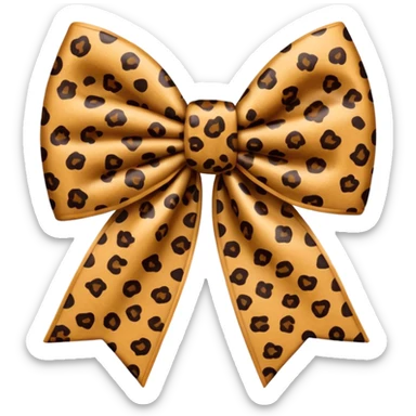 Brown cheetah print bow sticker