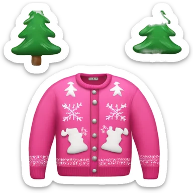Pink ugly christmas sweater sticker