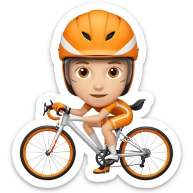 bicycle racer helmet orange sticker