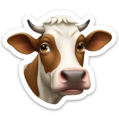 Cow wearing a turtleneck  sticker