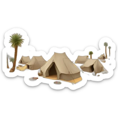 Arab camp in the desert sticker