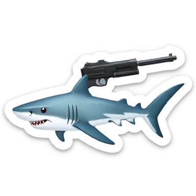 shark with a gun sticker