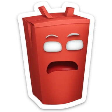 Red juicebox with no face  sticker