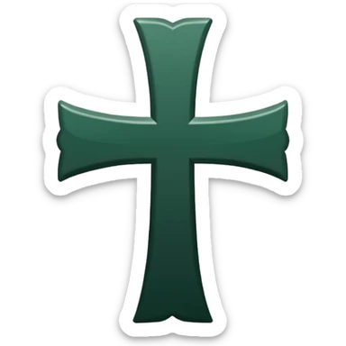 dark green cross, minimalism, iOS emoji style, no faces or smileys, non-religious, as a not done mark sticker