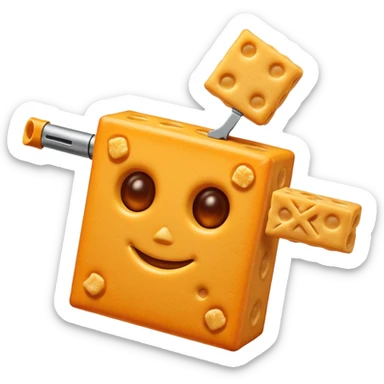 Cheez it cracker with a gun to its head sticker