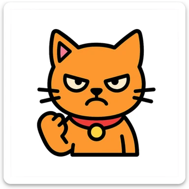 color outline icon of a baddie cat sticker