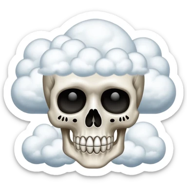 Calavera con nubes sticker