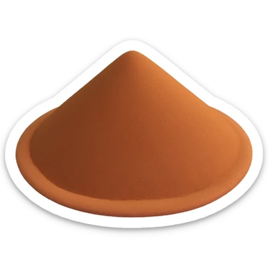 small mound of fine brown nutmeg powder with warm earthy tone and soft grainy texture, clean 3D, soft lighting, emoji scale sticker