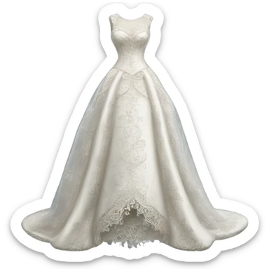 Hyper Realistic ornate and detailed Whimsical Wedding dress displays sticker