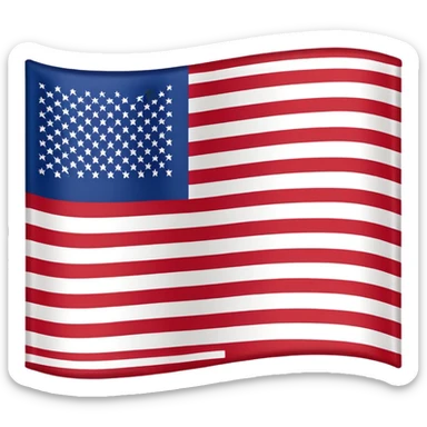 United States flag basic design, red and white stripes, blue block in top left, no stars, no text sticker