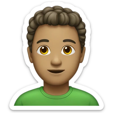 person with green Tsirt sticker