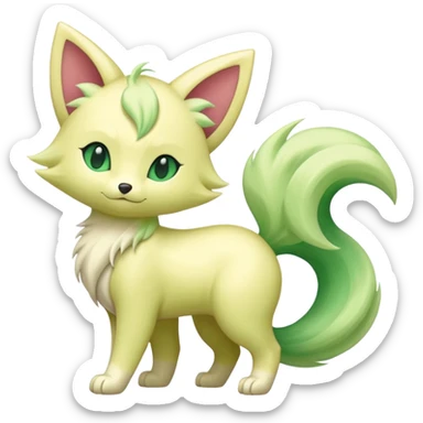 Green Translucent Elegant Skitty-Ninetales-Fakémon sticker