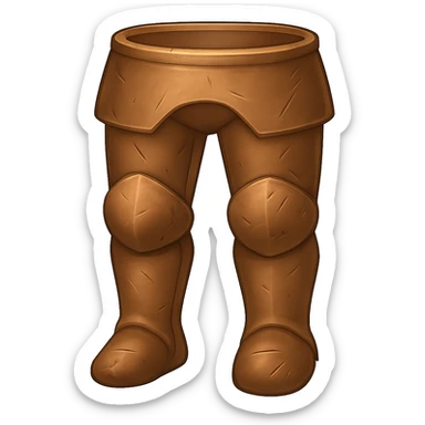 Transform these diamond platelegs into bronze platelegs, slightly worn and used, with some scratches or dents, in the style of emoji. The background should be transparent. sticker