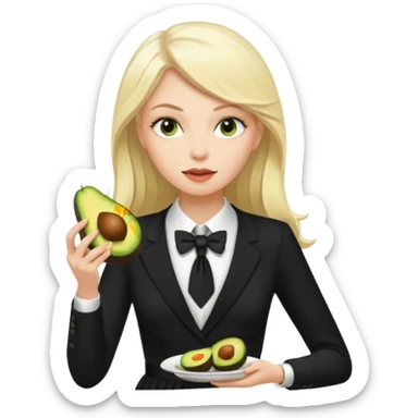 femme blanche et blonde habillée avec une robe noire longue et une cravate blanche des avocats en France sticker