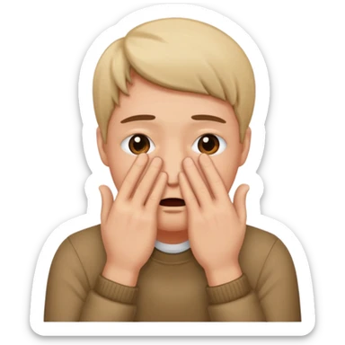 😳 but with hands completely covering face sticker