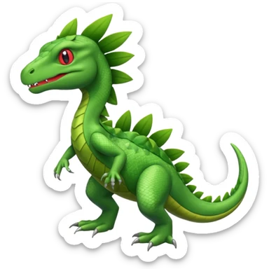 Grovyle-Sceptile-hybrid-Fakémon-creature (full body) sticker