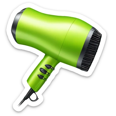 Realistic lime green hair dryer isolated  sticker