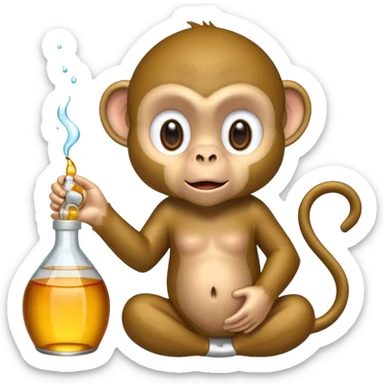 A monkey with baby oil sticker
