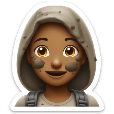 girl with dirt sticker