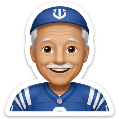 A grandpa playing football in Indianapolis Colts jersey sticker
