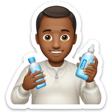 p diddy holding baby oil sticker