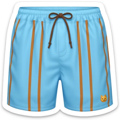 un short de bain pour homme rayé fine bleu clair verticale sticker