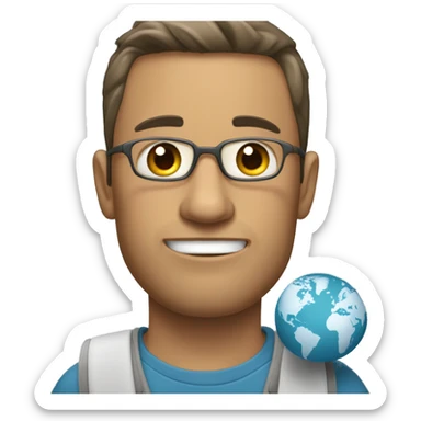 Un homme offrant des fournitures scolaires à une écolière heureuse  sticker