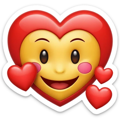 Valentine smiley emoji sticker