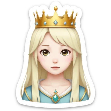 anime neko girl with crown sticker