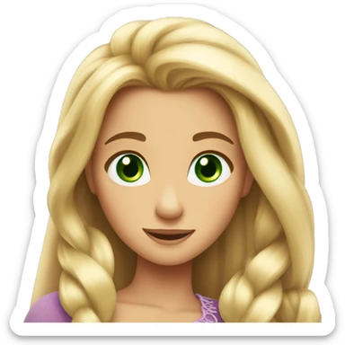 Rapunzel with green eyes and long eyelashes sticker