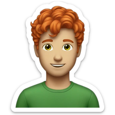 Men red hair green eyes sticker