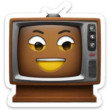 90s TV on a wood stand sticker