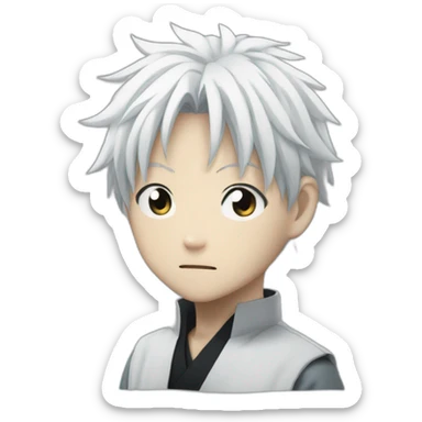 gojo satoru with white hair in jujutsu kaisen sticker