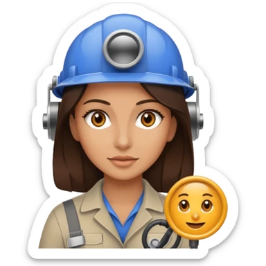 opérateur contrôle non destructif féminin brune sticker