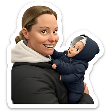 happy moments with baby and boy sticker