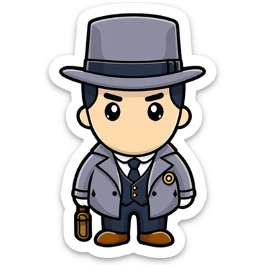 Detective with a tophat sticker