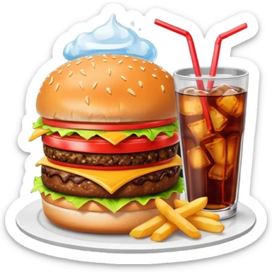 Meal combo with cold drink sticker