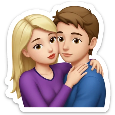 Girl kissing her boyfriend while her arms around her neck and his hands on her ass sticker