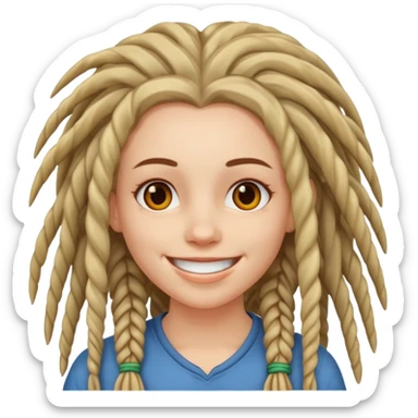 white girl with dreadlocks sticker