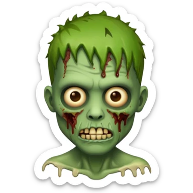 Create a zombie emoji with a taper fade sticker