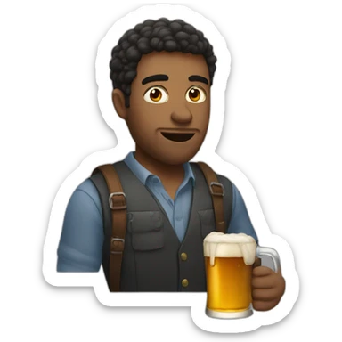 Man ask to drink beer sticker