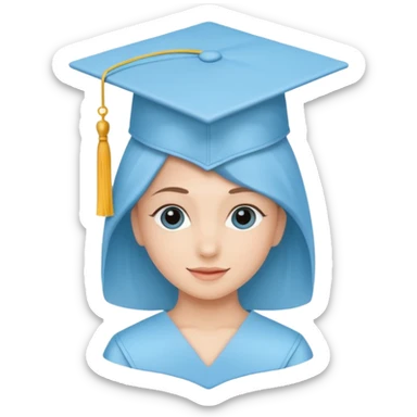 cappello da laurea per un corso terminato blu celeste danza aerea esame bello piccolo sticker