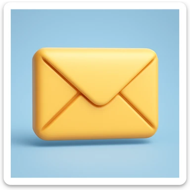 Convert this mail envelope to a 3D style, keep the modern clean lines, in a microsoft style 3d fluent emoji look. sticker